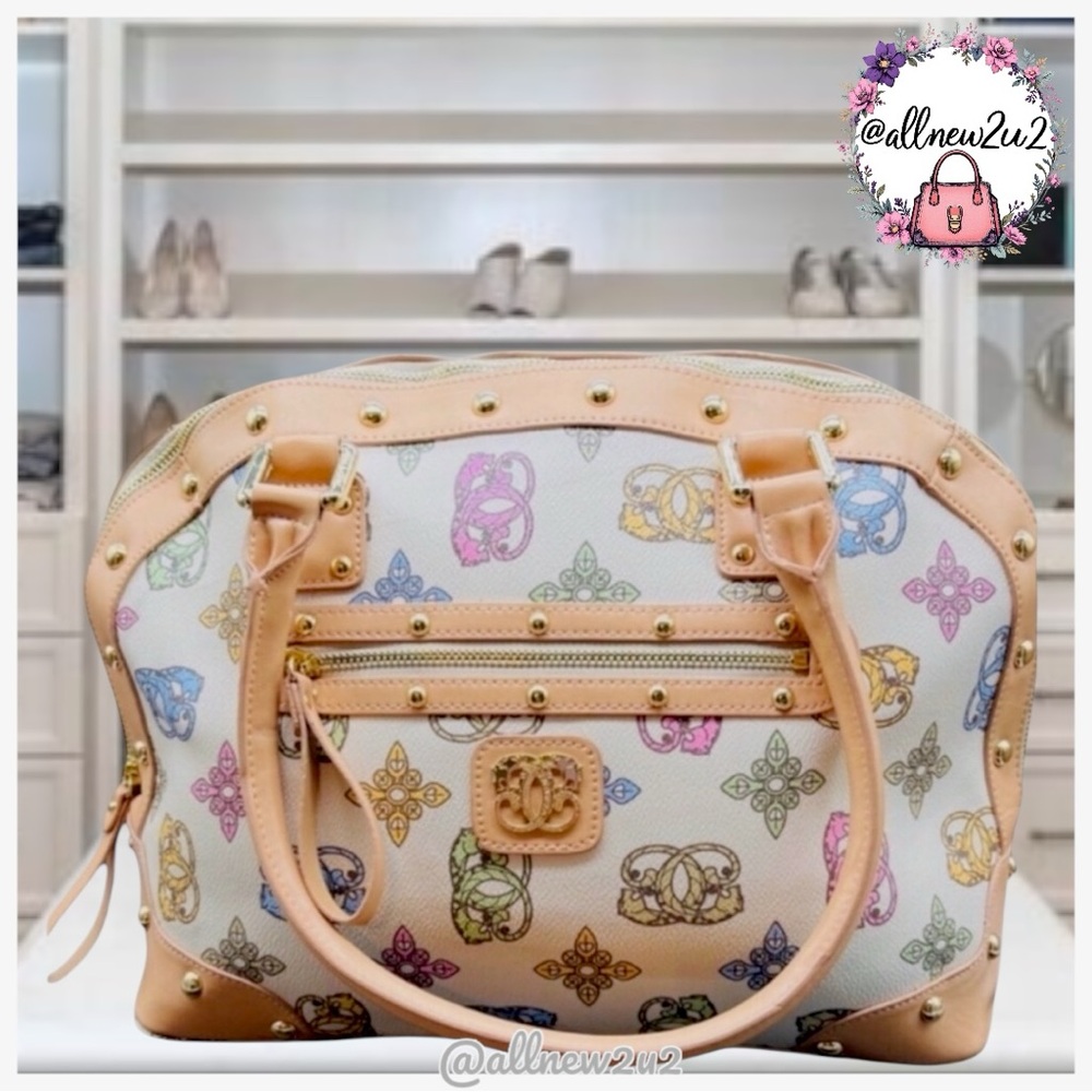 Sharif 2PC Set Large Multi-Monogram Handbag Purse